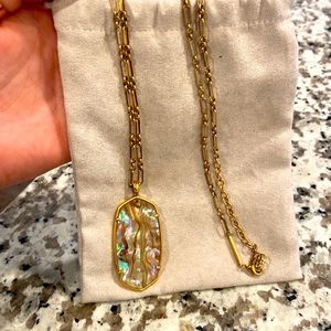 Kendra Scott Vintage Gold Nude Abalone Faceted Reid Necklace